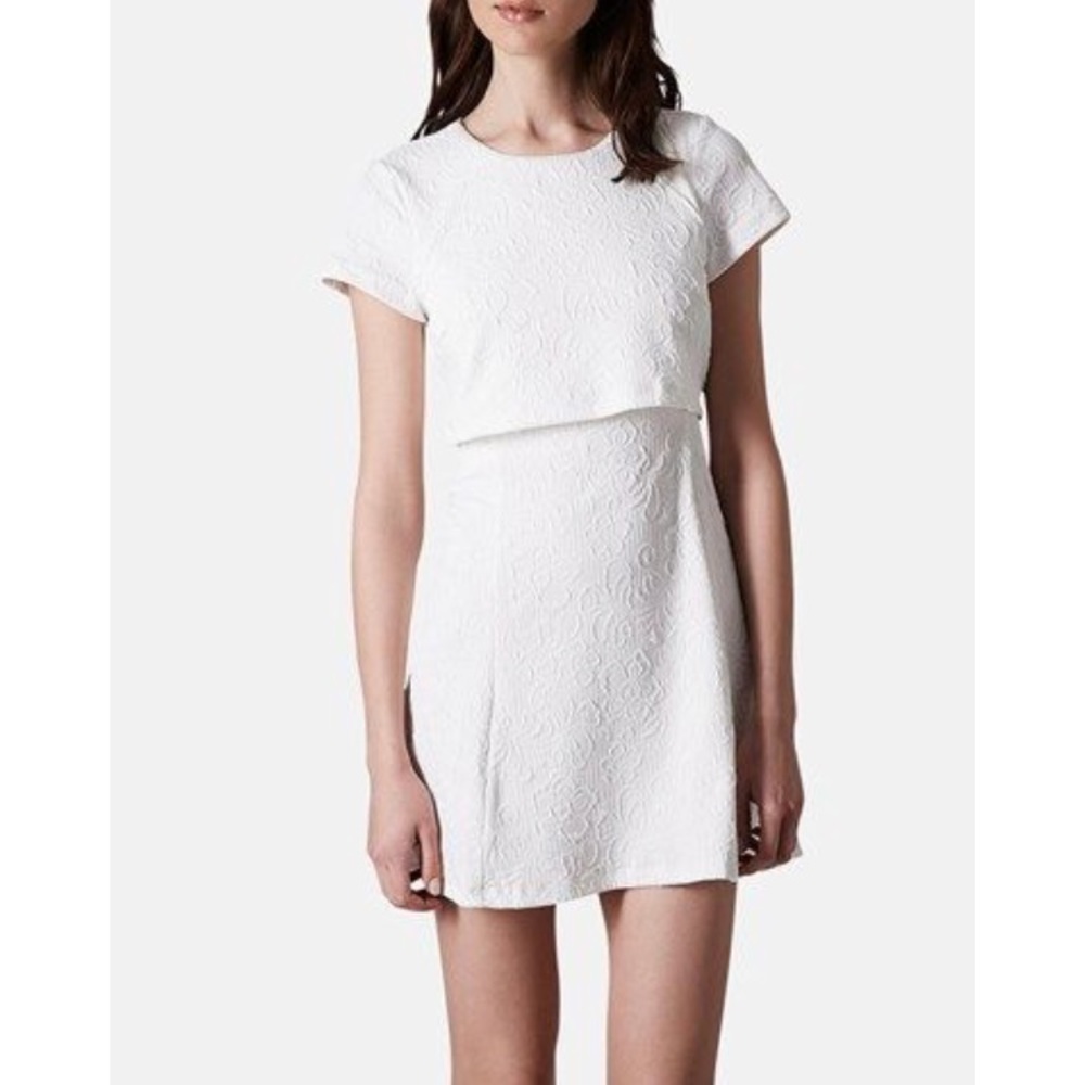TOPSHOP Jacquard Crop Overlay Dress